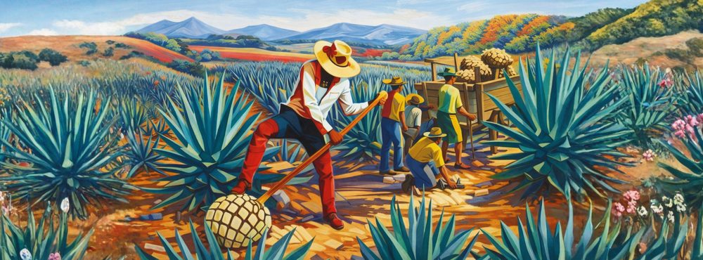 Agave field mural detail